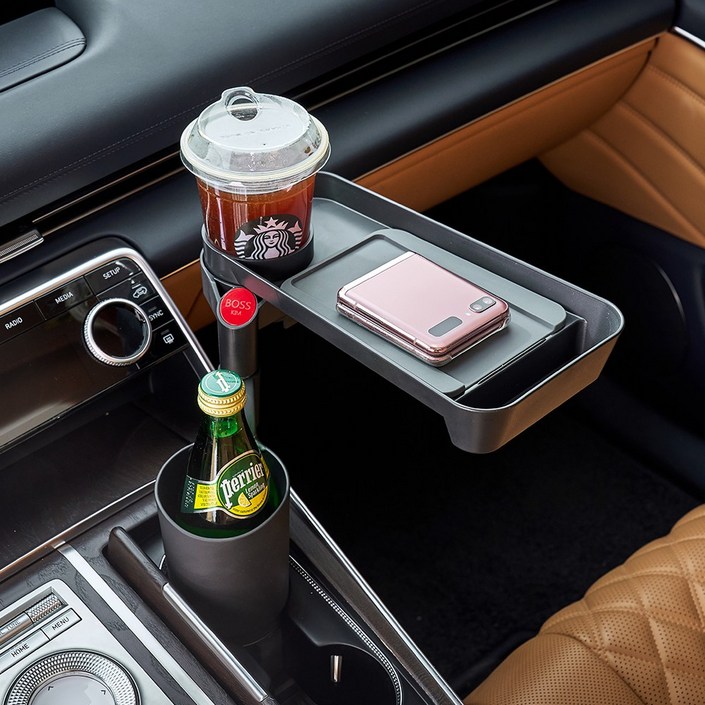 보스킴 조이 깔끔하고 심플한 차량용 컵홀더 + 일반테이블(충전X), 1개