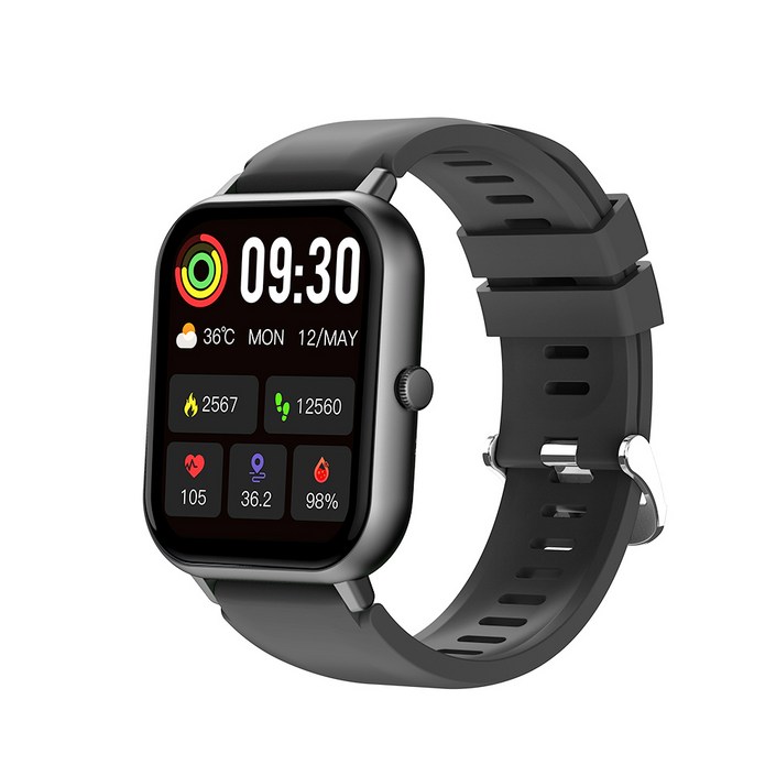 PEJE GPS 운동 데이터 기록 전천후 건강 수면 모니터링 블루투스 통화 스마트워치, 검정색, 4.6cm, GPS  블루투스