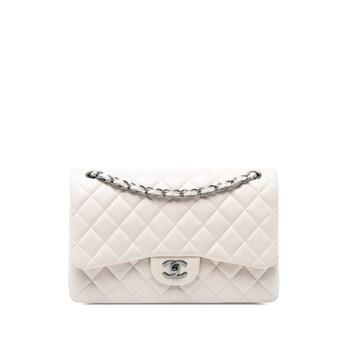 샤넬  중고 2011 점보 클래식 램스킨 더블 플랩 숄더 백