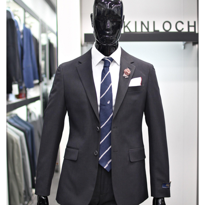 킨록 24SS 차콜그레이 칼라 3계절용 울혼방 남자정장 FHS85
