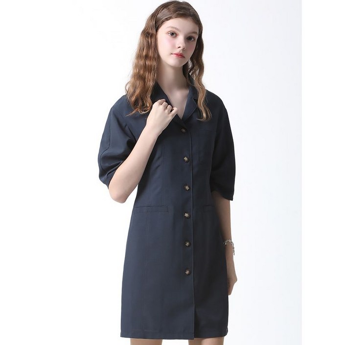 리스트 셔링 슬리브 버튼 원피스 택가격 268000원