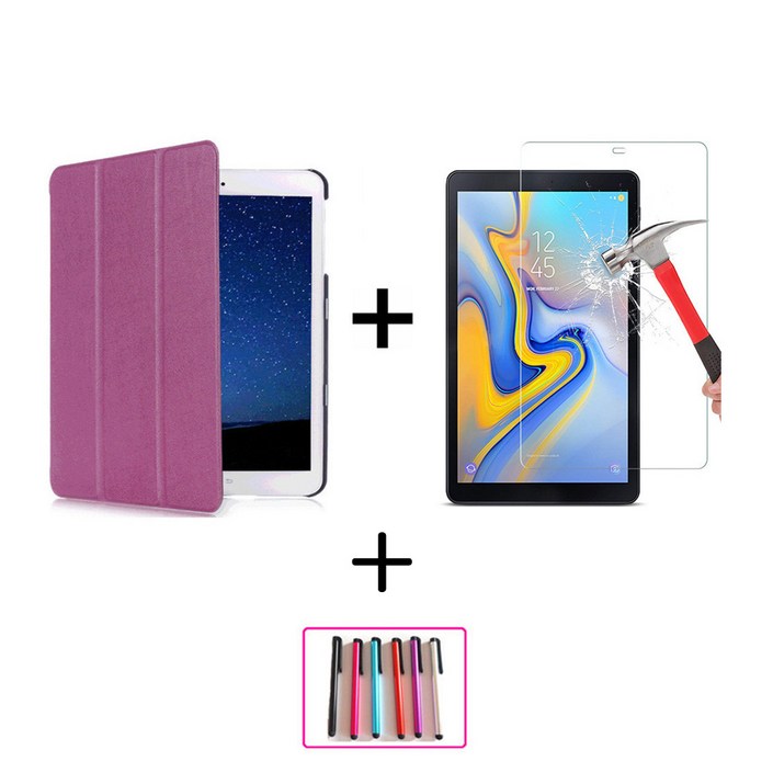 삼성 갤럭시탭A 10.5 SMT590 T595스마트케이스강화유리1개 터치펜1개, 스마트스카이블루