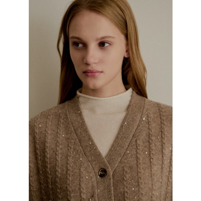 [누캐시미어]FW 캐시미어100% 케이블 니트베스트