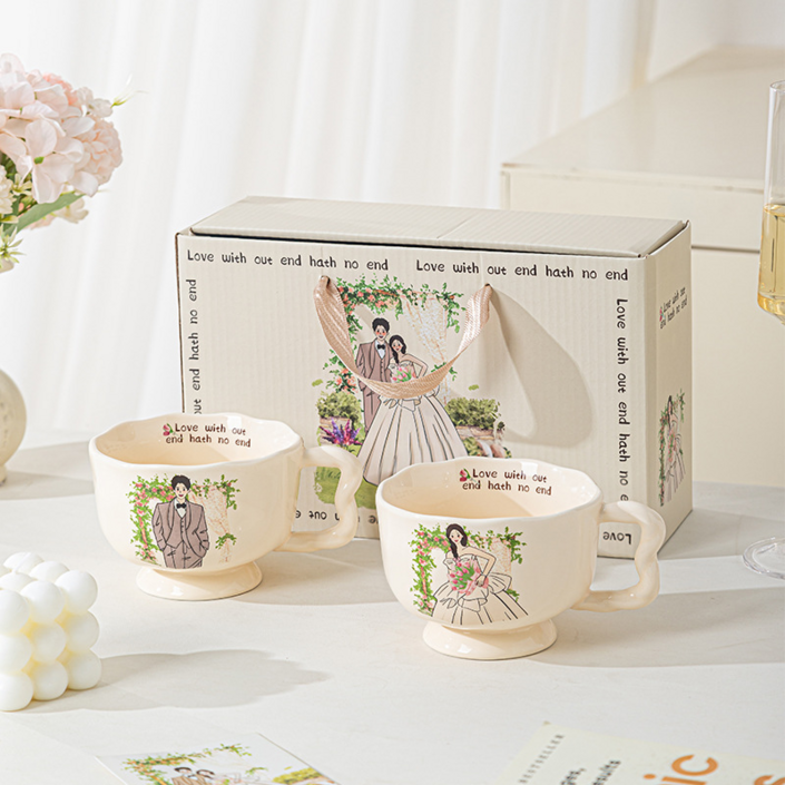 니치유 커플 머그컵 2종 선물 포장 세트 540ML