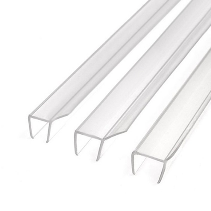 재단가능 135도 하부프로파일8,10,12mm용 2.4M 욕실 화장실 유리문 하부 부속 욕실부속 샤워부스부속 바람 물 막이 물받이 물튐방지 유리쫄대, 1개