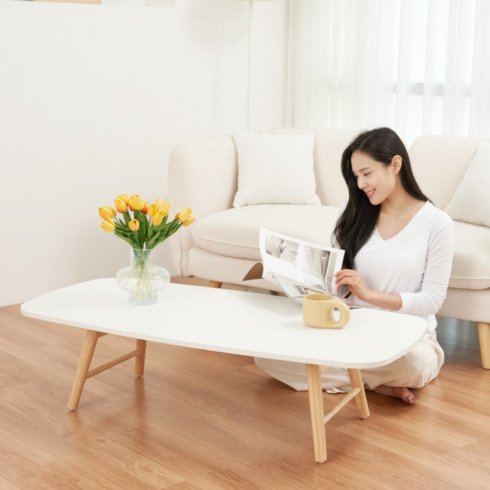 로커스 거실 테이블 소파 좌식 식탁 탁자 접이식 원목 테이블 80x50 1