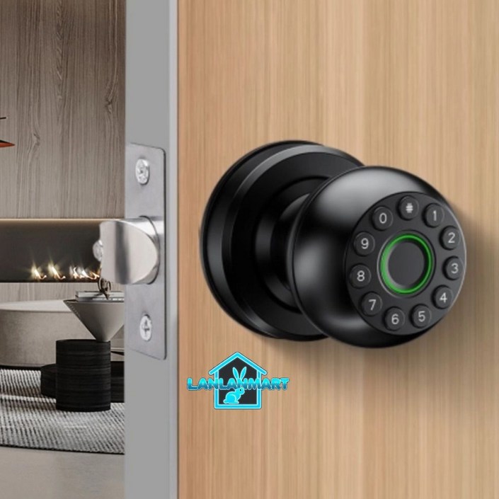 스마트 방문손잡이 지문인식 도어락 손잡이 지문 번호키 전자 스마트키 잠금
