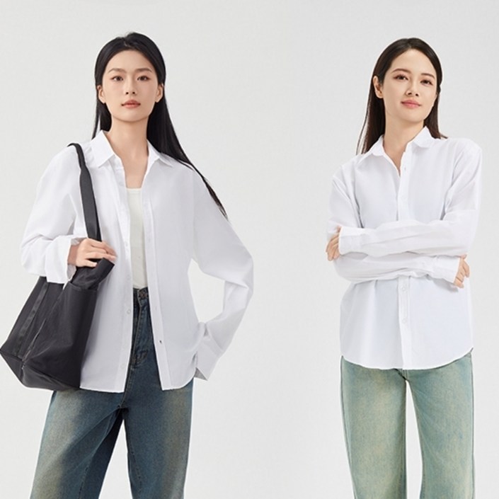 COMIRST 여성 오버핏 빅사이즈 옥스포드 긴팔 셔츠