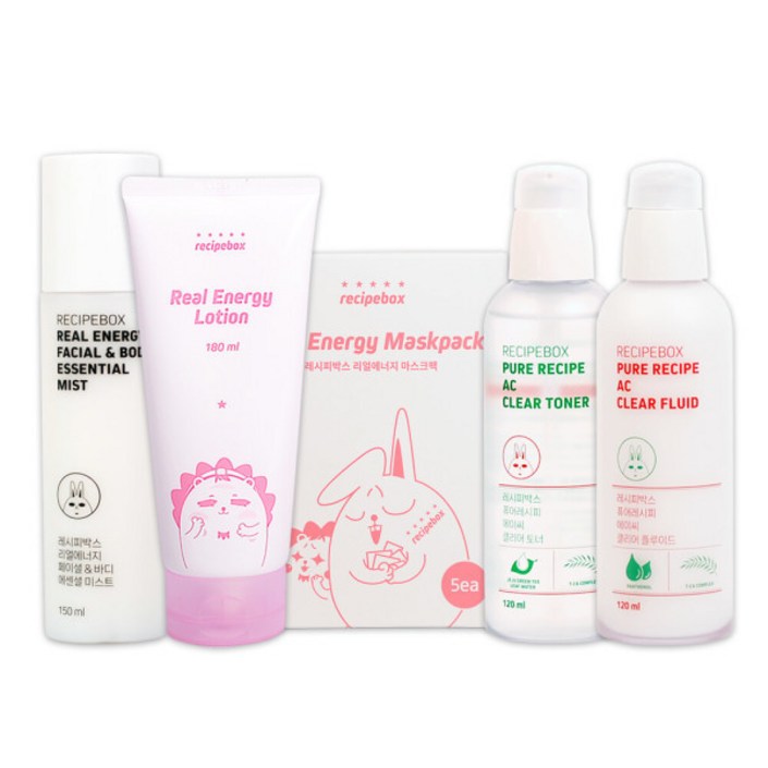 레시피박스어린이 키즈 스킨 로션마스크팩페이셜 바디미스트AC 토너AC 플루이드  03.마스크팩