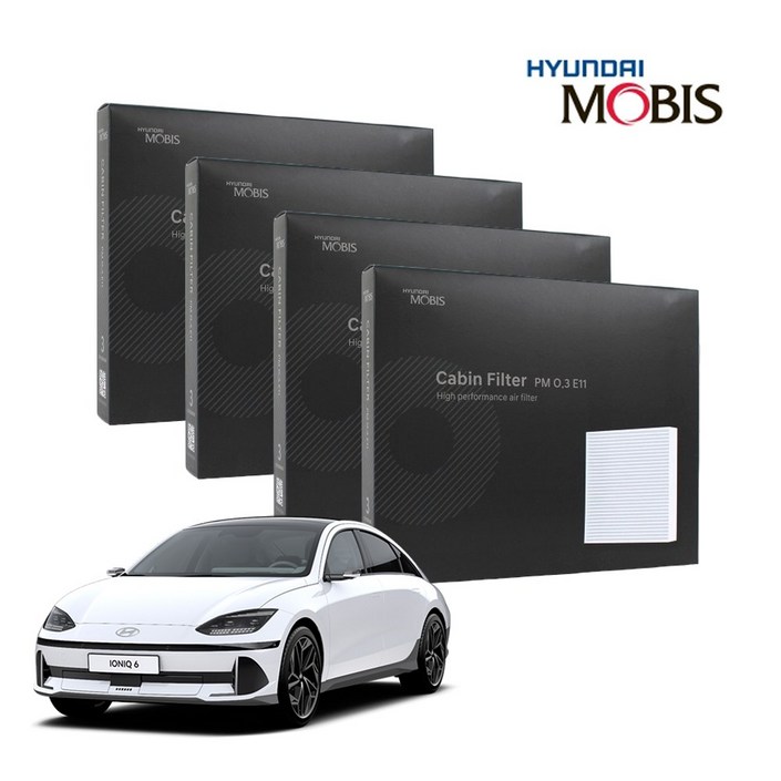 현대모비스 정품 프리미엄 에어컨필터 2년분 4개입 아이오닉6 전용 2022년현재까지, 4개