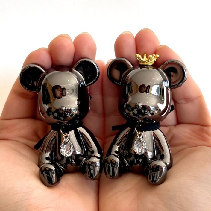 [1+1세트] 픽도큐먼트 크롬 차량용 방향제 베어브릭 2개, 1세트, 화이트코튼