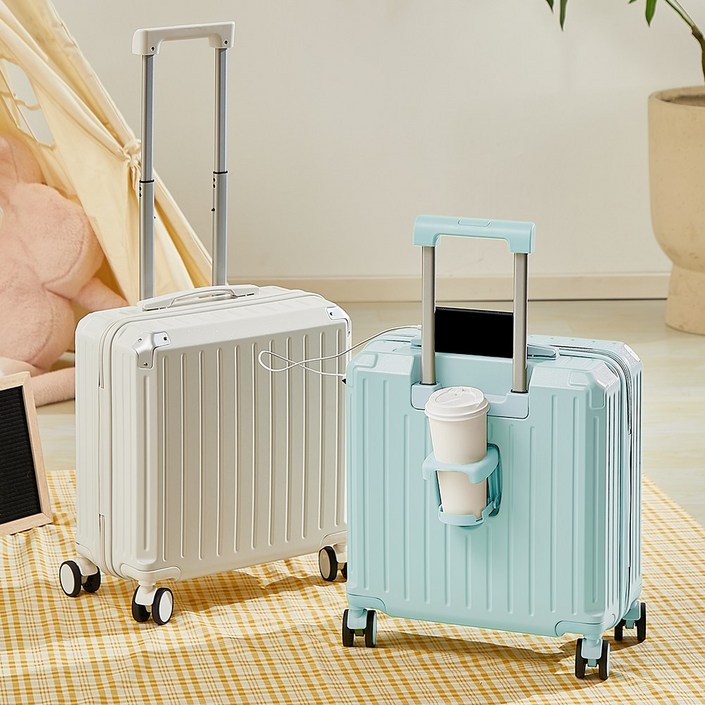 랑고 18인치 기내용 하드 캐리어 데이트립 여행용 컵홀더