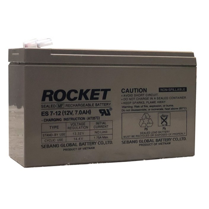 로케트배터리 ES712 12V  7AH F1단자 산업용 UPS용, 1개입, 1개
