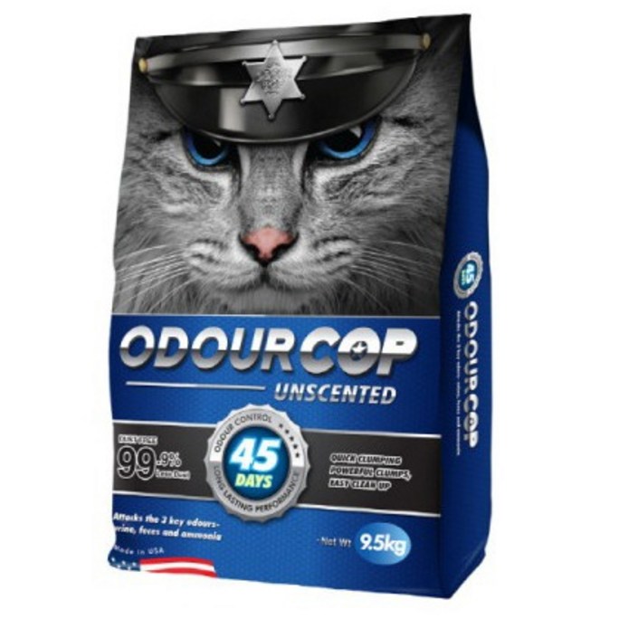 오더캅 실버 무향 9.5kg 고양이 모래, 9.5kg, 4개, 실버 무향