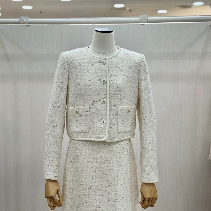 잇미샤 잇미샤  텍스쳐 블록 칼라리스 셋업 자켓 ITOBWJK250DG