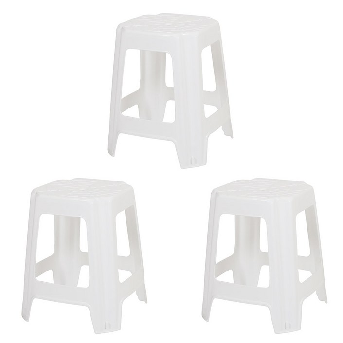 지오리빙 플라스틱 사각의자 3p