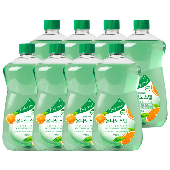 은나노스텝세정제3 알뜰리필세트 은나노스텝 시즌3 다용도, 1100ml, 8개