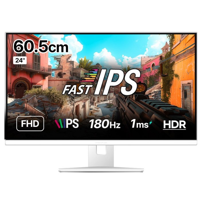 인터픽셀 IP2446 FHD FAST IPS 180Hz 화이트 게이밍 모니터 지싱크호환 프리싱크 HDR, IP2446(무결점), 60.5cm