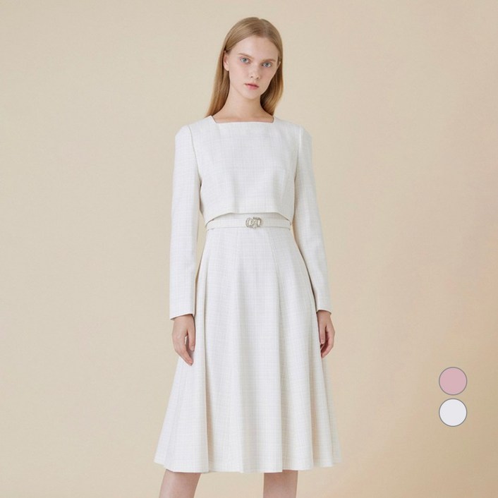 케네스레이디 여성용 첼리잇 벨티드 플레어 원피스