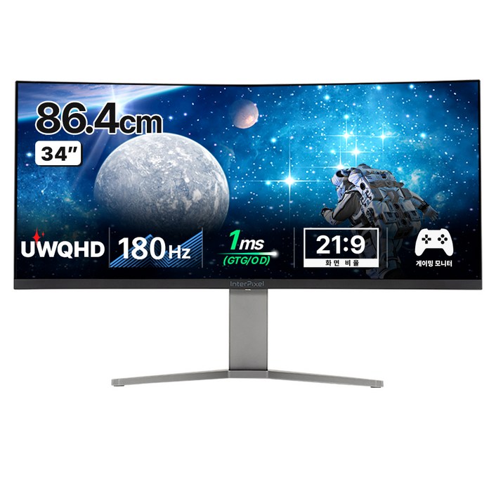인터픽셀 UWQHD 커브드 게이밍 모니터, 86.4cm, IPU3433일반 인터픽셀 UWQHD 커브드 게이밍 모니터, 86.4cm, IPU3433일반
