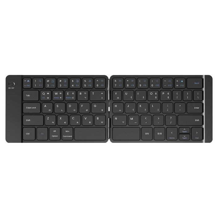 엑토 저소음 접이식 슬림 휴대용 무선 블루투스 키보드, BTK13, 블랙