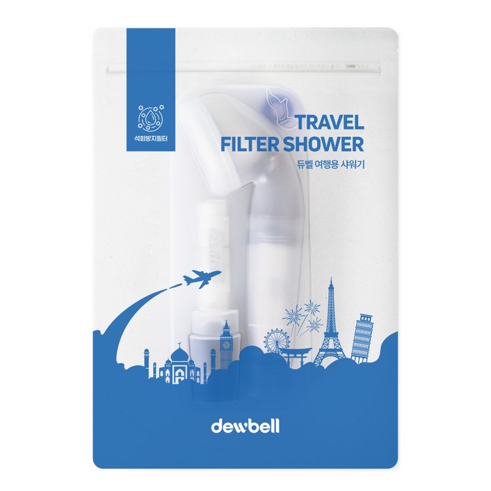 듀벨 여행용 샤워기  필터 세트, 1개, 혼합색상