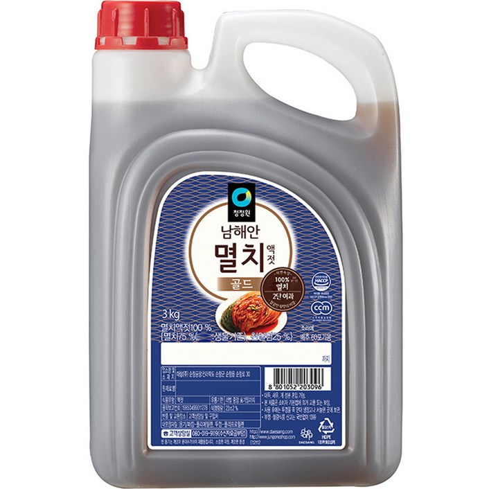 청정원 남해안 멸치액젓 골드, 3kg, 1개