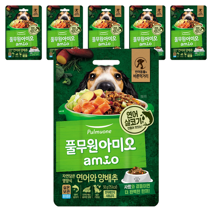 풀무원아미오 전연령 강아지 자연담은 영양식 습식사료