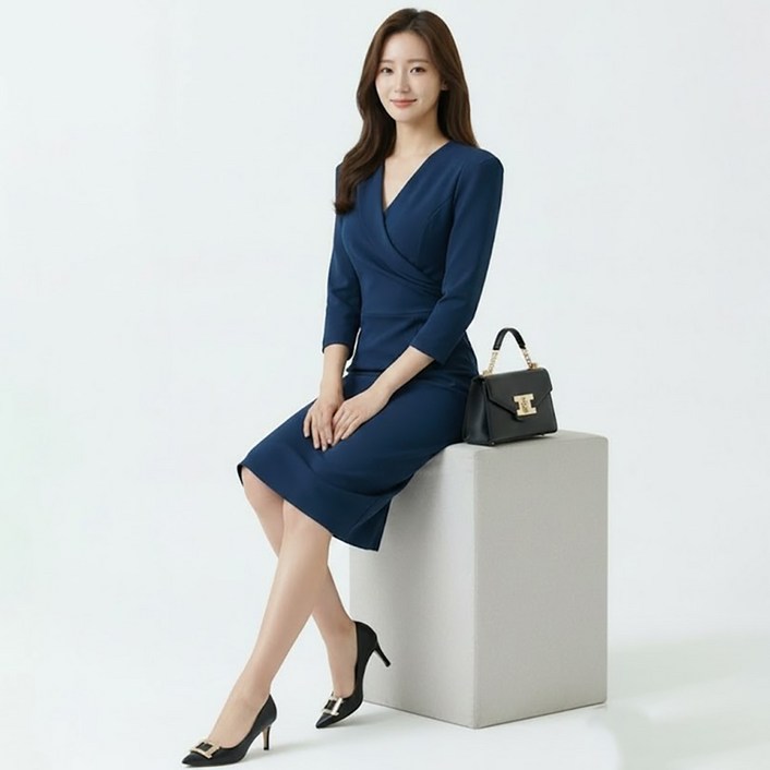 페이퍼먼츠 펠리든 카라랩 슬림 오피스 원피스 14249