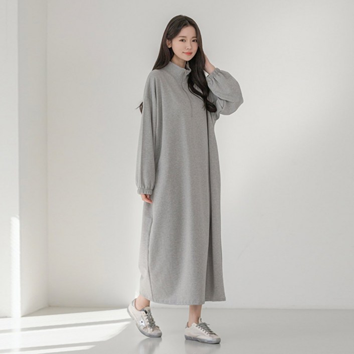 슈가펀 트로일 쭈리 지퍼 롱원피스