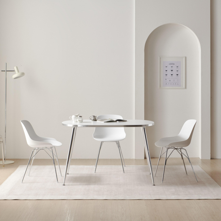 에이엘디자인 23T 퓨리 타원형 식탁 테이블 6인 1200, 1400, 1600, 실버