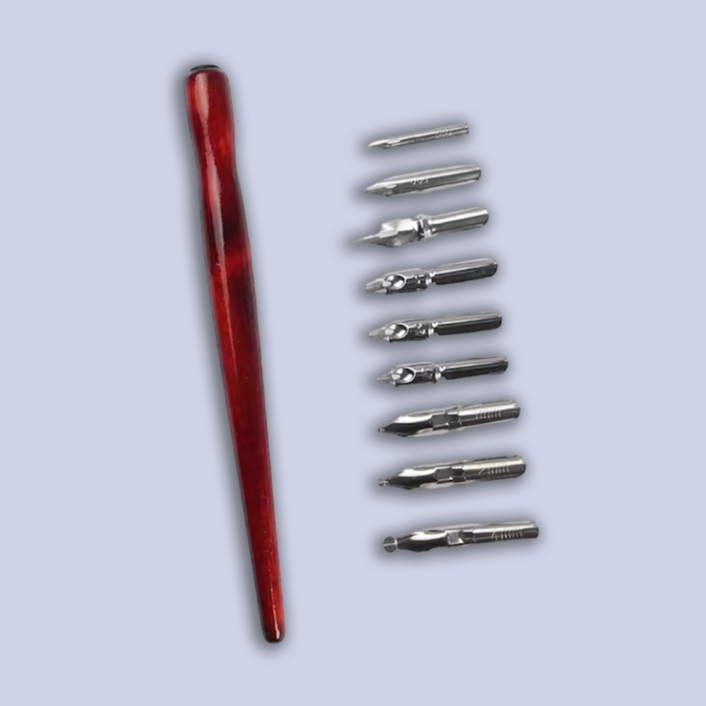 캘리그라피 펜 세트 펜대 1개, 펜촉 9개