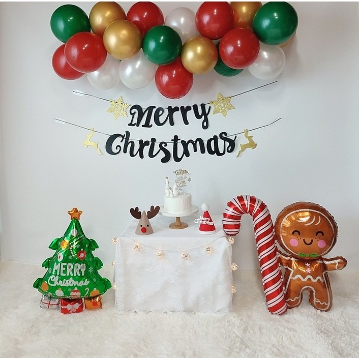 [200세트한정] 크리스마스 벌룬 클라우드 풍선 가랜드 패키지 쿠키맨 파티용품 6202066608
