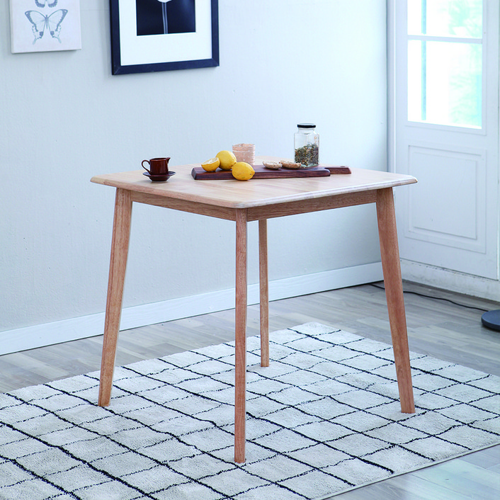 리비니아 북유럽풍 캔버 고무나무 원목2인식탁테이블 책상 5COLORS, 2인용, 내츄럴