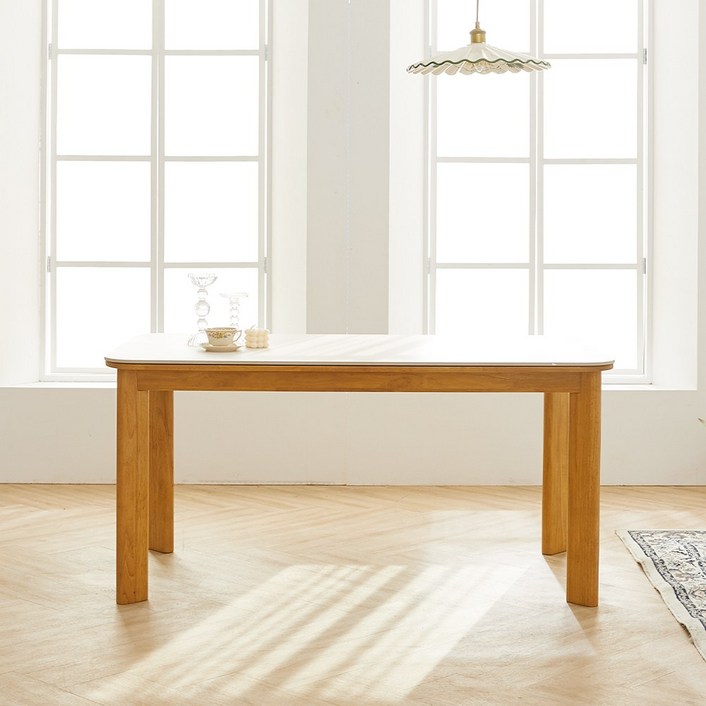 보루네오 엘리브 리움 세라믹 원목 식탁 4인용 pn861-1, 네추럴, 4인용