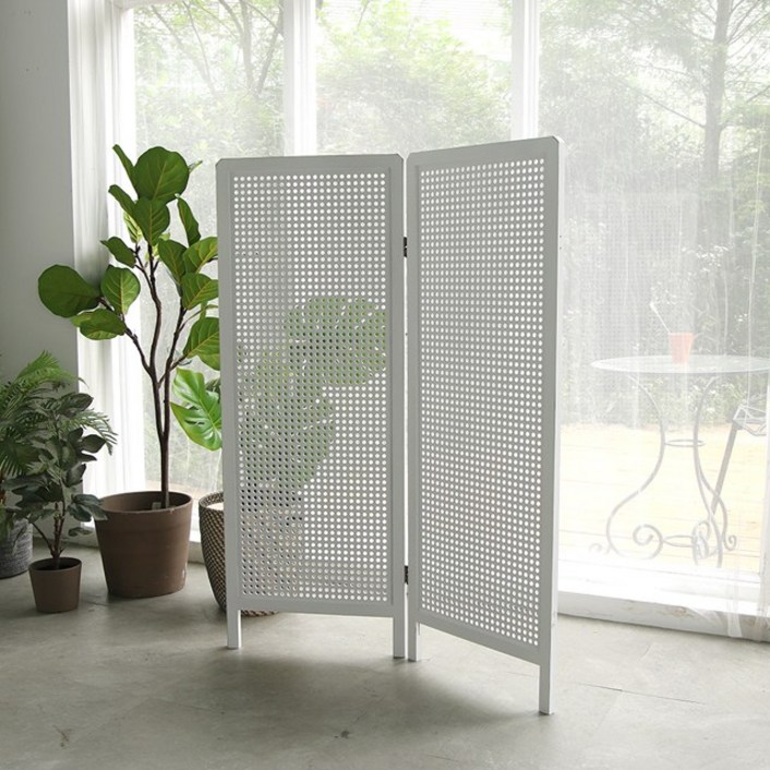 치킨 와이어 미니 2단 원목 타공 파티션  까페 칸막이