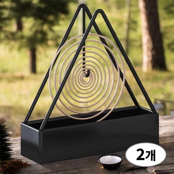 피플피 캠핑 모기향 케이스 거치대 2개, 블랙