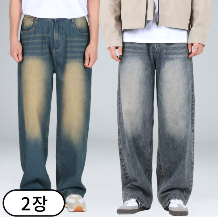 11 남자 청바지 빅사이즈 와이드 데님 팬츠 64672