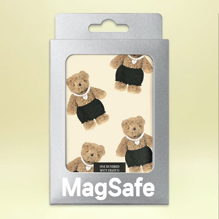 168cm 아이폰 맥세이프 보조배터리 5000mAh C타입 8핀 유선 무선충전 베어 블루머 패턴