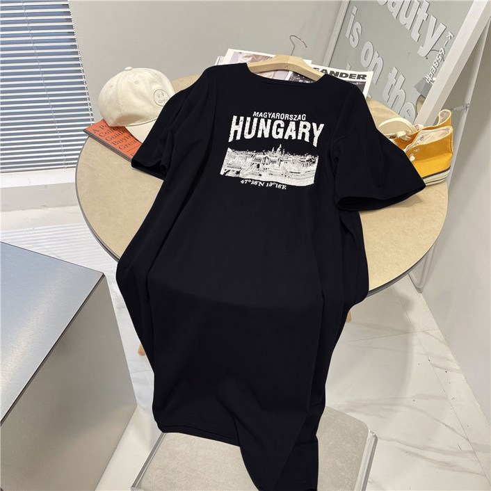 HUNGARY 여성 캐주얼 반팔 원피스 HUNGARY 여성 캐주얼 반팔 원피스