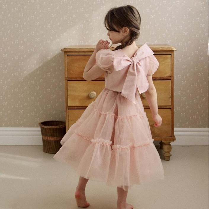 해피팡팡 - 키즈 여아용 투피스 세트 리본 썸머2종셋 롱치마셋 등원룩 촬영룩 공주원피스 발레원피스 바로배송  (팡팡카멜라스커트세트/2종셋) 썸머투피스 등원룩 상하의 여아투피스