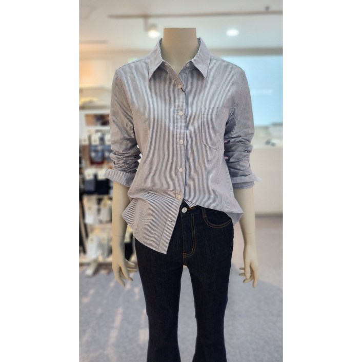 지오다노 여자 클래식 기본핏 옥스포드 긴팔 셔츠 345902