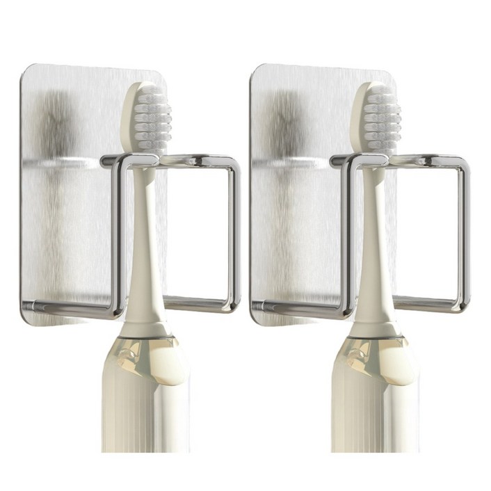 모어리브 3세대 무타공 칫솔 거치대 올 스텐 칫솔걸이, 실버, 4개