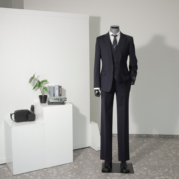리버클래시 LLS11502DN [SMAL-FIT SUIT] 울 스판 싱글 슬림 3PCS 정장 다크네이비 (조끼별도)