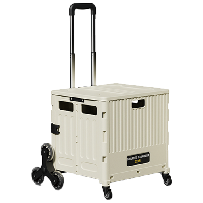 AORAN 접이식 카트 캠핑 수납 이동, 크림화이트오르막 휠, 1개