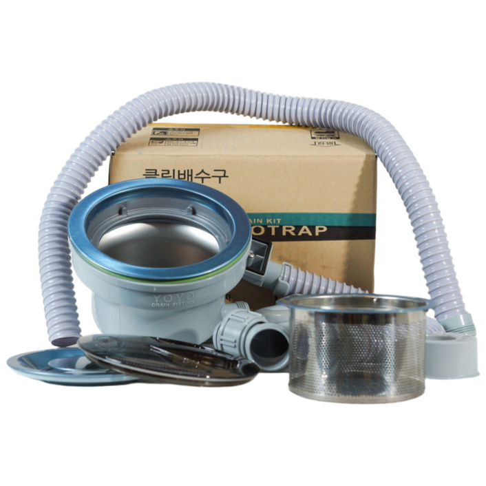 RMC 스테인리스 배수통 국산 깔끔 디자인 악취 방지 물고임 없는 위생적인 배수구, 1개