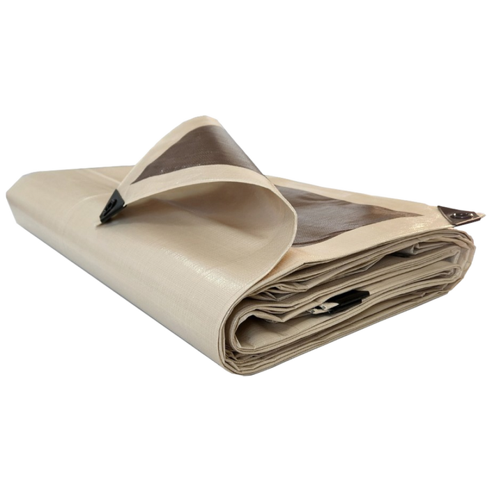 두꺼운 텐트 방수포 양면코팅 캠핑방수포 타포린, 베이지브라운