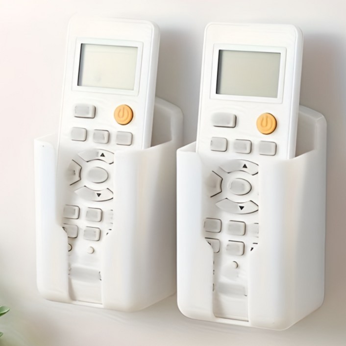 무타공 휴대폰 리모컨 수납함 다용도 에어컨 TV 휴대폰 리모컨 벽걸이 정리함 2P세트