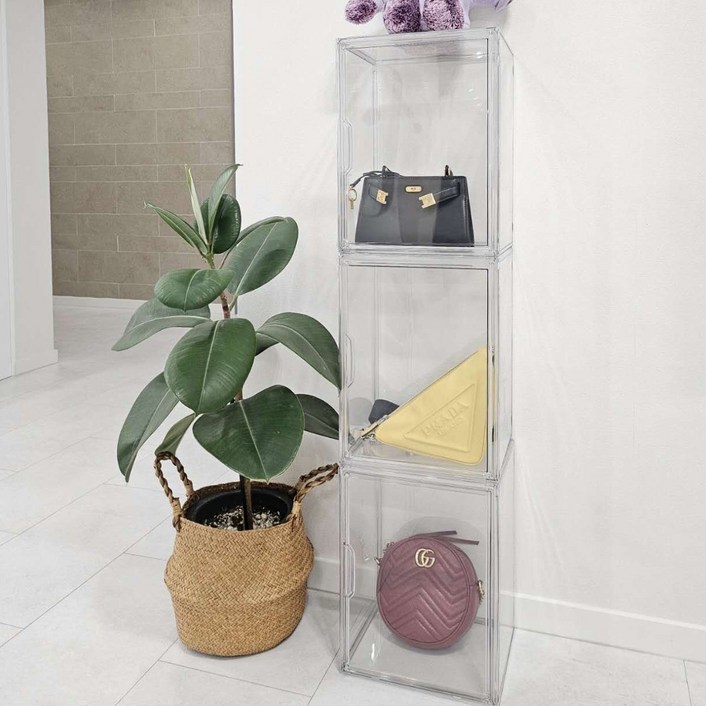 특대형 명품 신발 가방보관함 투명 아크릴 가방정리함, 40*25*30cm, 1개, 투명45cm*33cm*33cm