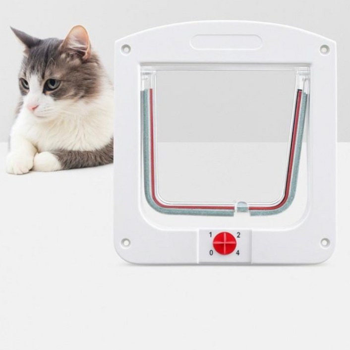 멍냥코코 반려동물 자유로운 출입을 위한 양방향 펫도어, 1개, 화이트